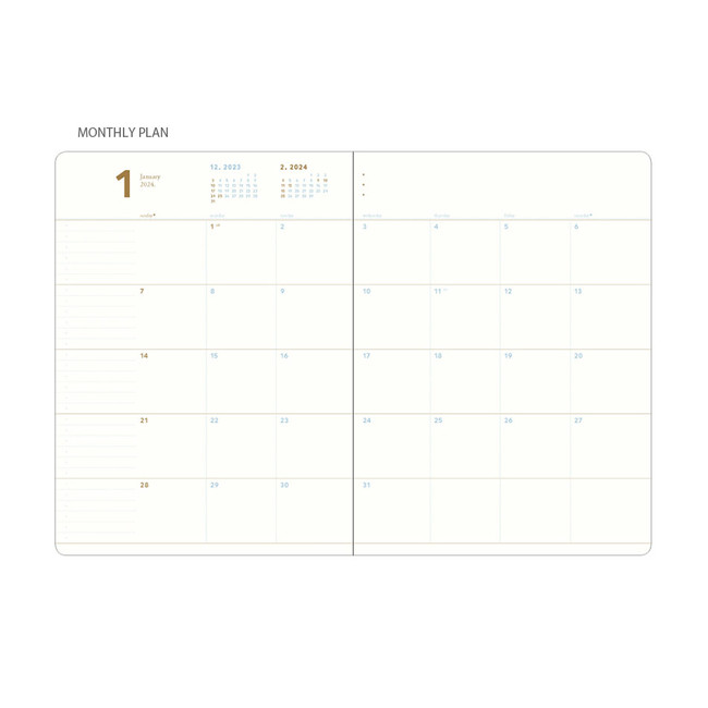 Monthly plan - 2024 Notable Memory A4 Dated Weekly Planner Agenda