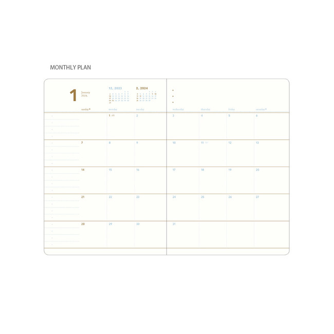 Monthly plan - 2024 Notable Memory Slim B6 Dated Monthly Planner Agenda