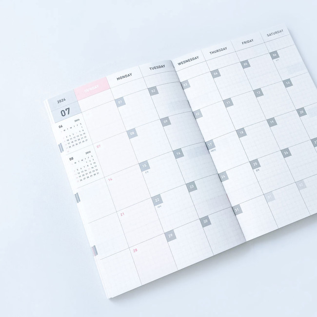 Monthly plan - 2024 Greenrim B6 Dated Weekly Planner Diary
