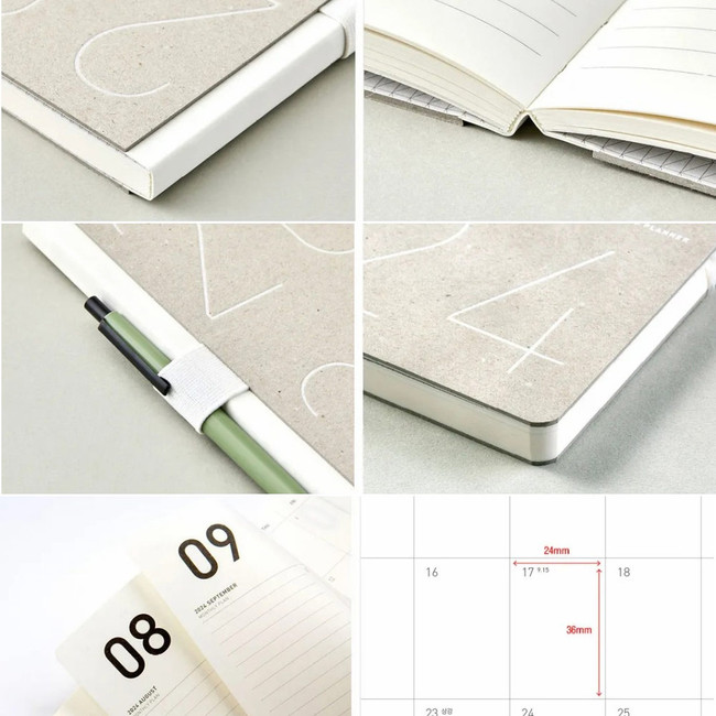 Detail of 2024 Premium Natural Dated Monthly Planner Agenda