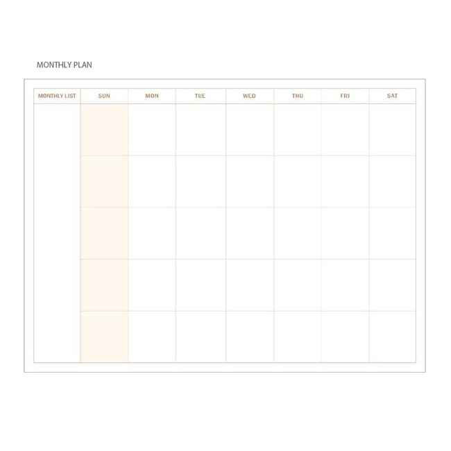 Monthly plan - 2024 Stick Days B6 Dateless Weekly Planner Agenda