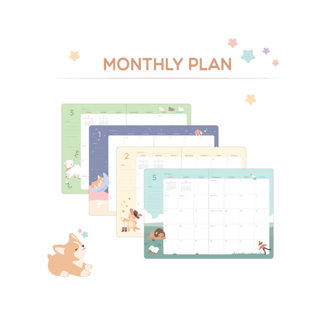 Monthly plan - 2024 Chou Chou B6 Dated Weekly Planner Agenda