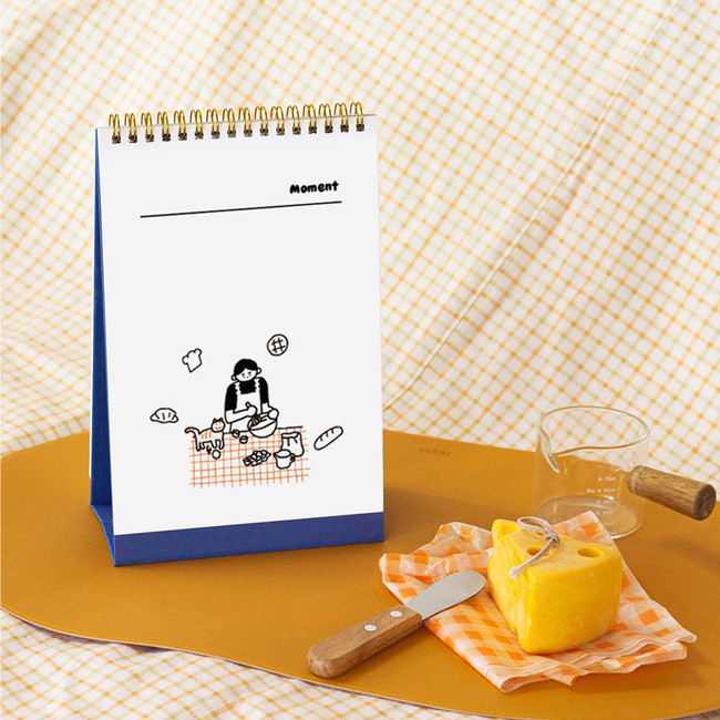 Cute illustration(back) - 2024 Ordinary Day Monthly Standing Flip Desk Calendar