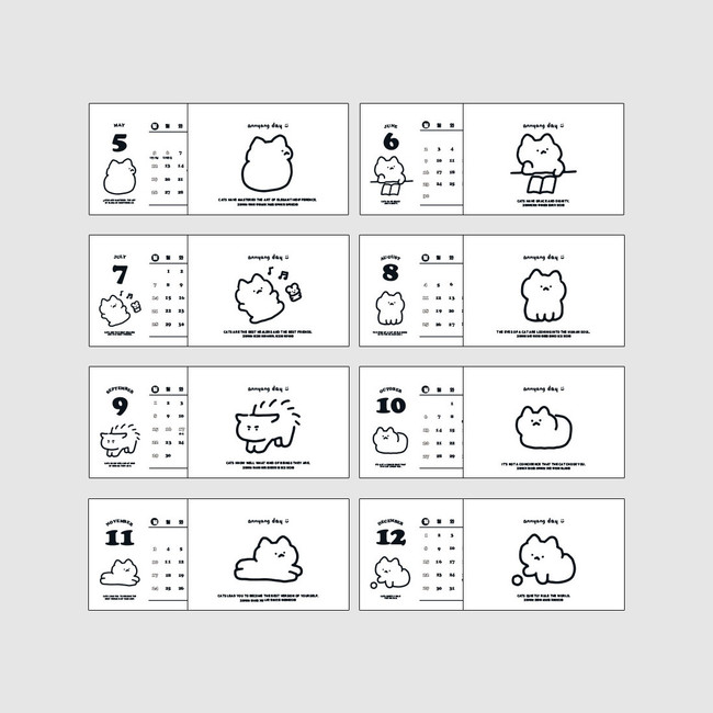 Monthly calendar - 2024 Annyang Day Monthly Standing Flip Desk Calendar