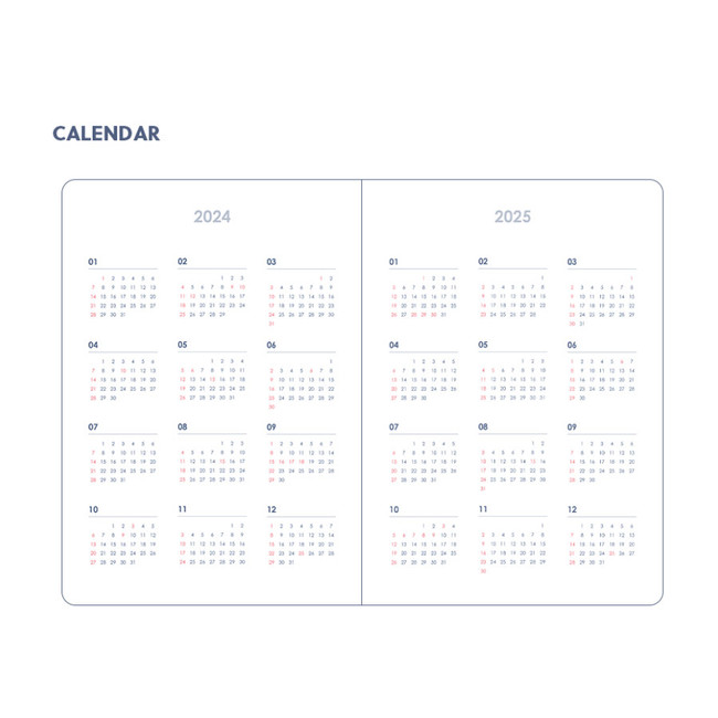 Calendar - 2024 A Piece of Basic B6 Dated Weekly Diary Planner