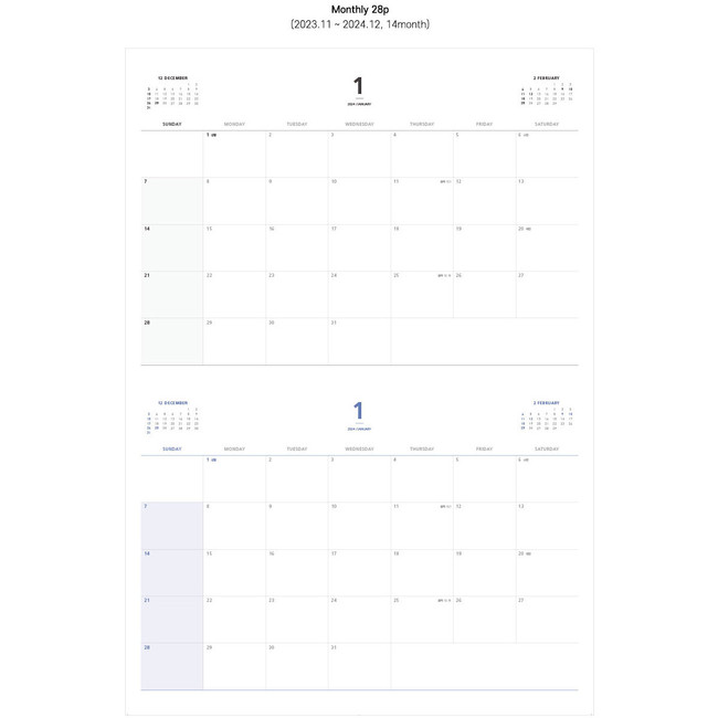 Monthly - 2024 Make a Plan Dual A4 Dated Monthly Desk Planner