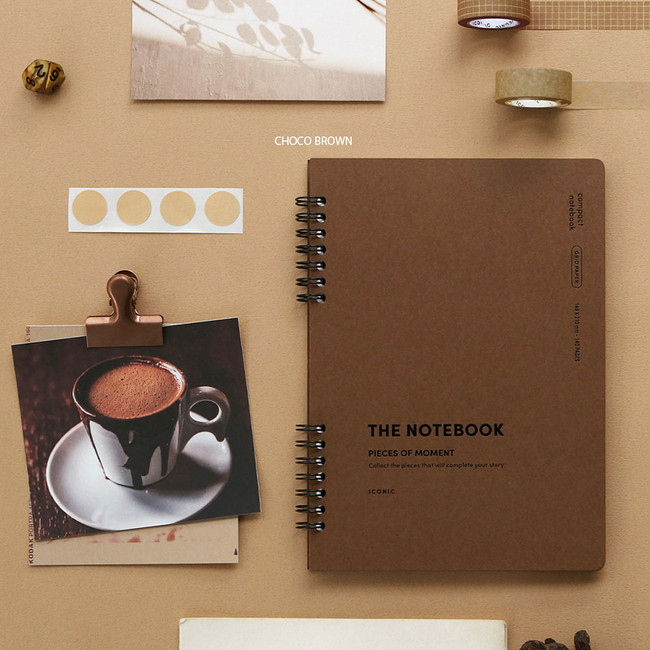 Choco brown - Compact A5 Twin Wire Grid Notebook