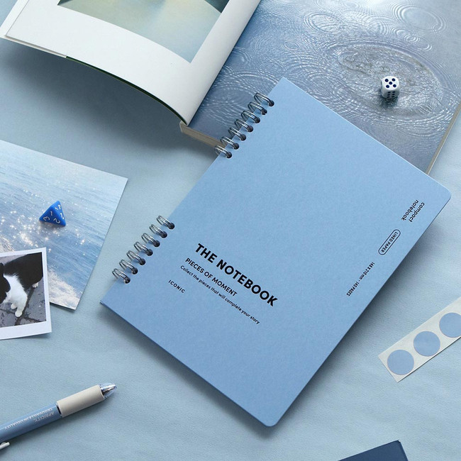 Placid blue - Compact A5 Twin Wire Lined Notebook