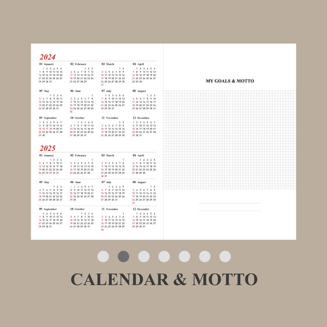 Calendar & Motto -  2024 The Classic B5 Dated Monthly Planner