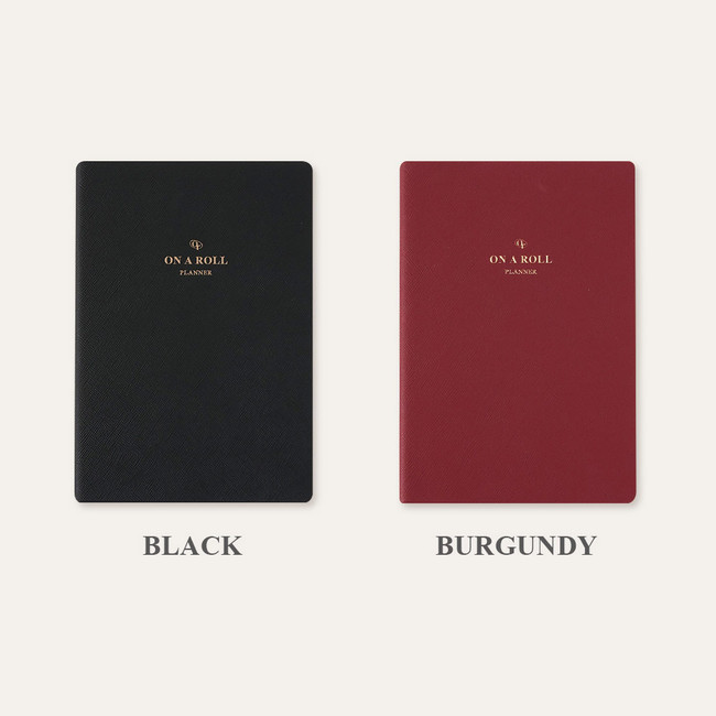 Black, Burgundy - 2024 On A Roll B6 Dated Monthly Planner Scheduler