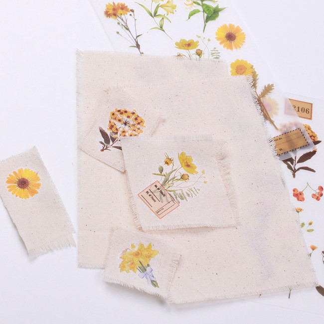 Example of use - APPREE Botanical Yellow Rub-On Sticker Pack