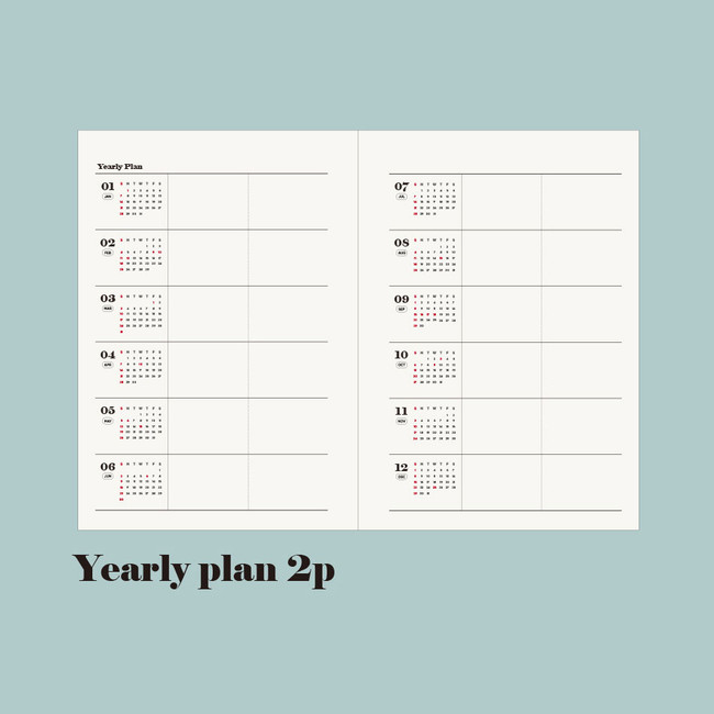 Yearly plan - 2024 The Memo Life A6 Spiral Daily Diary Planner