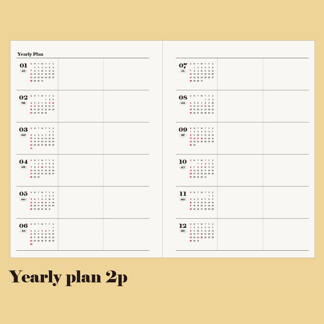 Yearly plan - 2024 The Memo Life B6 Spiral Weekly Diary Planner