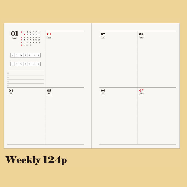 Weekly plan - 2024 The Memo Life B6 Spiral Weekly Diary Planner