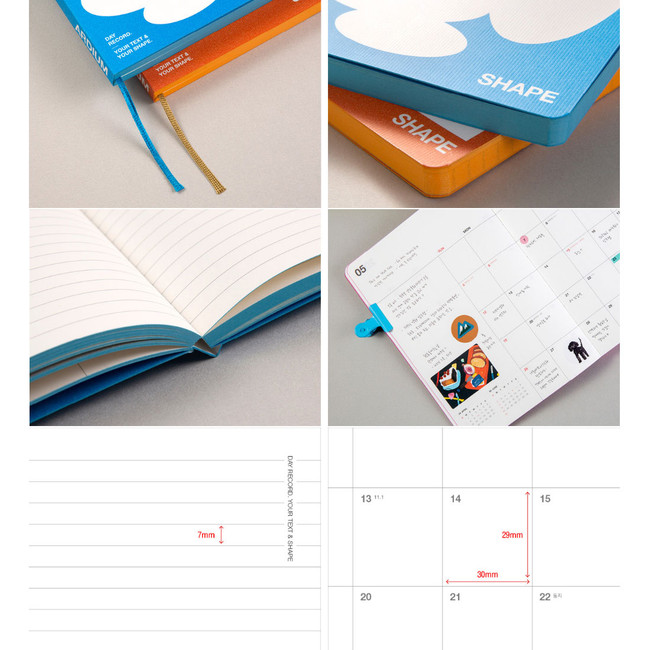 Detail of 2024 Day Record A5 Dated Monthly Planner Lined Notebook