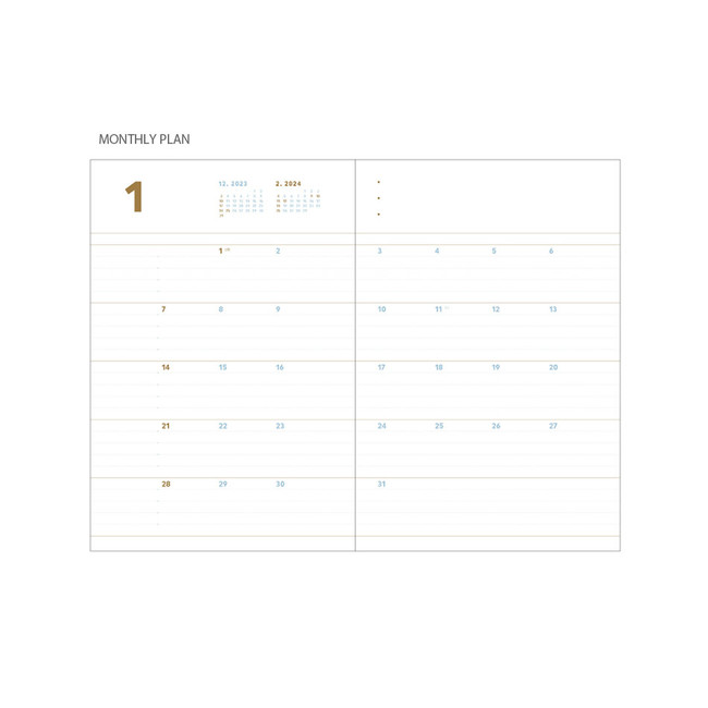 Monthly plan - 2024 Second A5 Medium Twin Wire Dated Monthly Planner