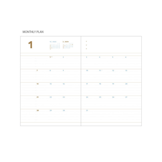 Monthly plan - 2024 Second A5 Medium Twin Wire Dated Weekly Planner