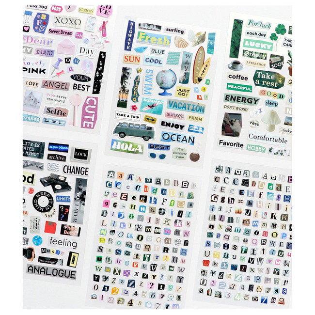 Magazine Collage Removable Sticker Pack