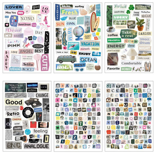 Magazine Collage Removable Sticker Pack