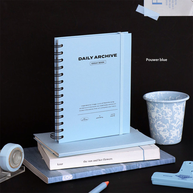 Powder blue - Daily Archive Spiral Essay Notebook Planner