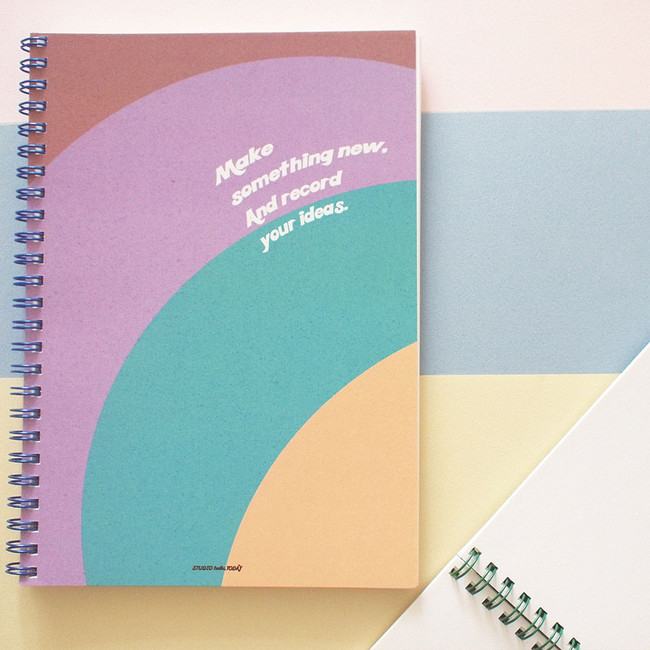 Rainbow - Make Something New A5 Twin Wire Plain Notebook