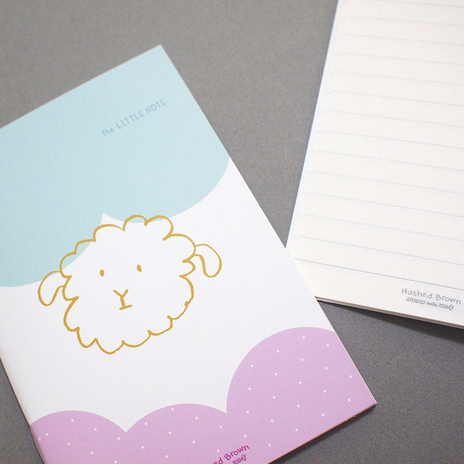 Sheep - Hushed Brown Face Small Lined Notebook