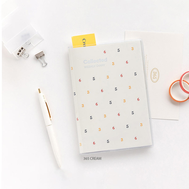 365 cream - Collected 6 Month B6 Dateless Weekly Diary Planner