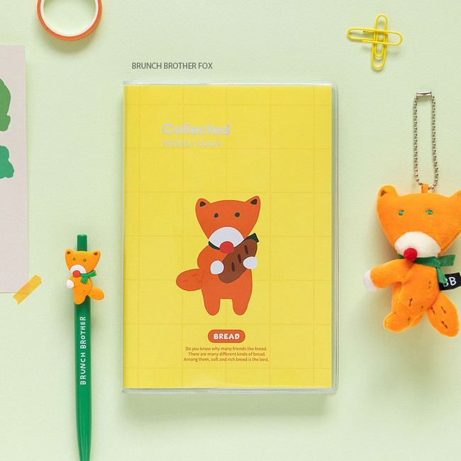 Brunch brother fox - Collected 6 Month B6 Dateless Weekly Diary Planner