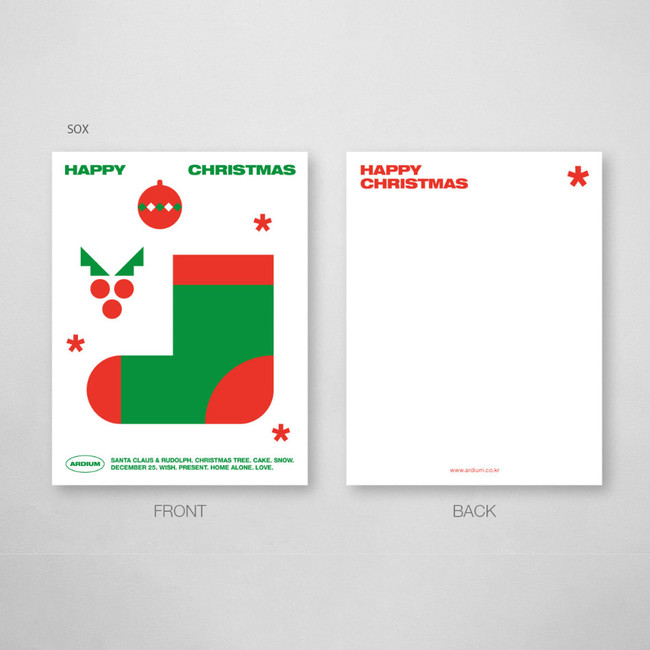 Sox - Happy Christmas Greeting Card with Envelope