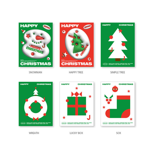 Happy Christmas Greeting Card with Envelope