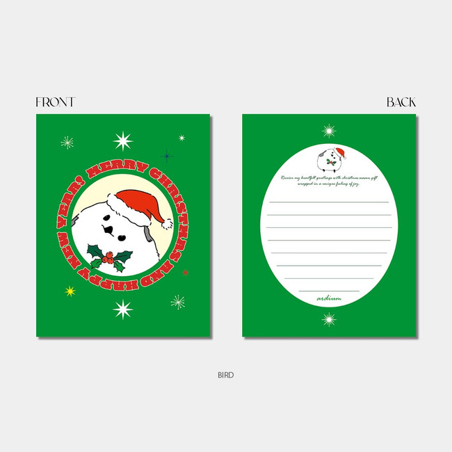 Bird - Friendly Merry Christmas Greeting Card with Envelope