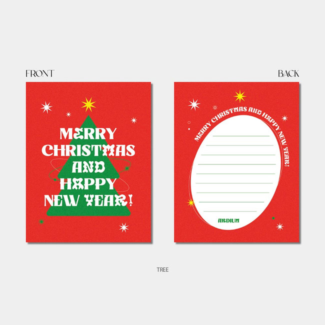 Tree - Friendly Merry Christmas Greeting Card with Envelope