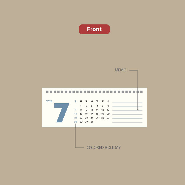 Front - 2024 Welcome Small Monthly Standing Desk Calendar