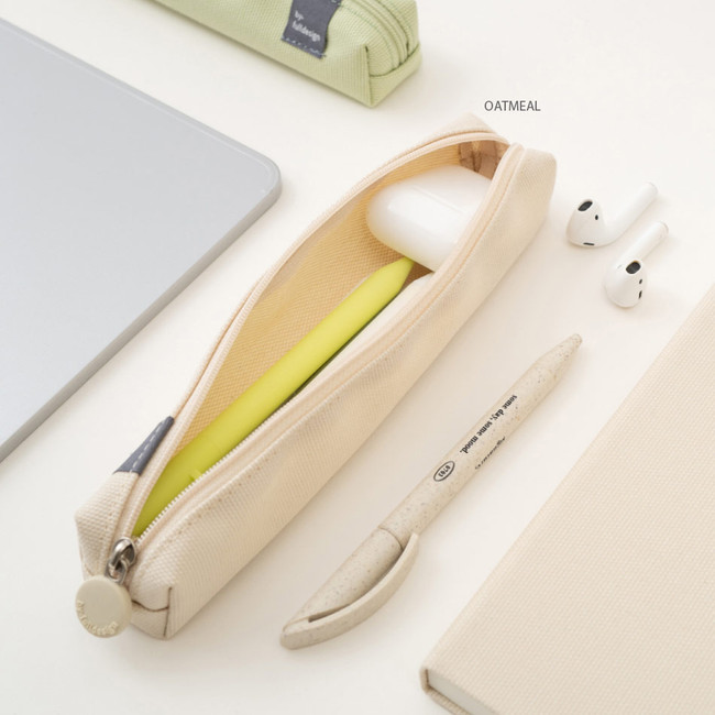 Oatmeal - Byfulldesign Single Slim Zipper Pencil Case Ver7