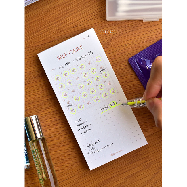 Self care - Plepic Challenge Goal Tracker Pop-up Standing Notepad