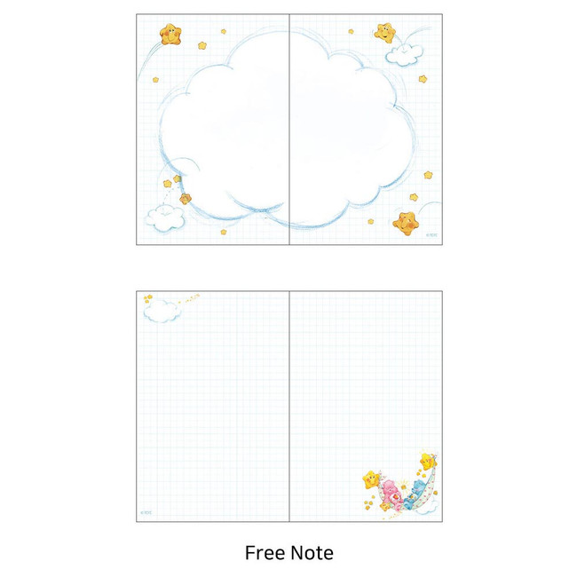 Grid note - 2024 Watercolor Care Bears Weekly Dated Diary Planner