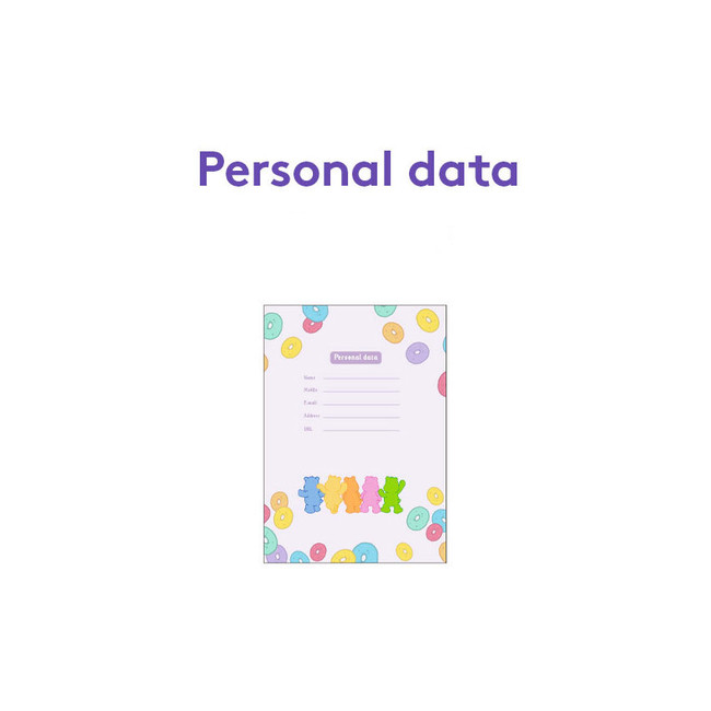 Personal data - Card Bears 6-Ring Hardcover A5 Undated Diary