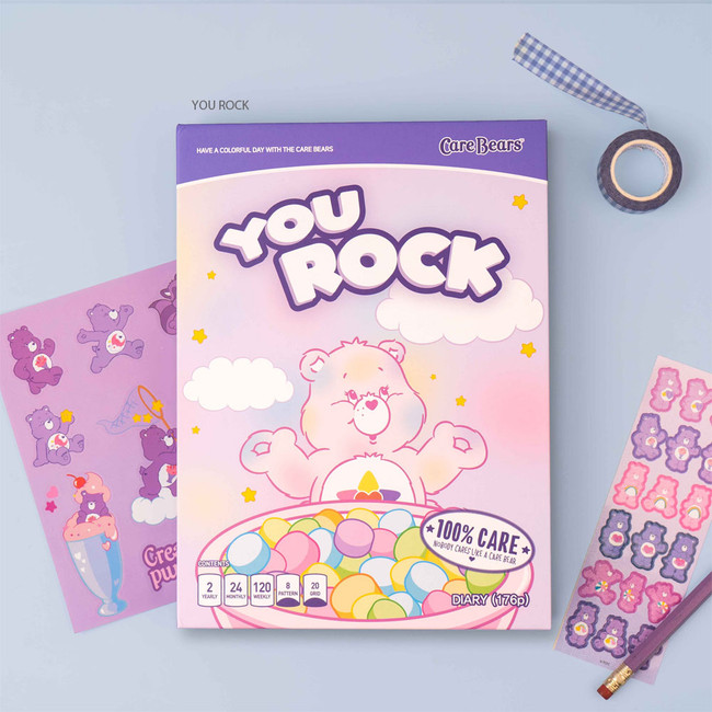 You Rock - Card Bears 6-Ring Hardcover A5 Undated Diary