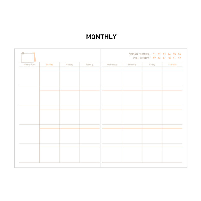 Monthly - 2NUL Second Undated Weekly Diary Planner