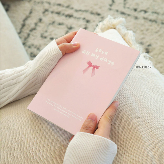 pink ribbon - O-Check Here All My Days Dateless Weekly Diary Planner 