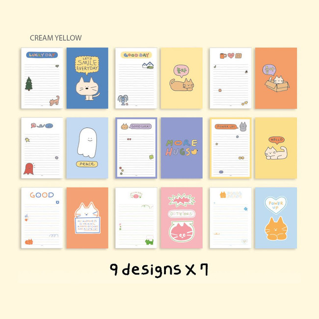 cream yellow - ICONIC Doodle B5 Letter Paper Pad 63 sheets