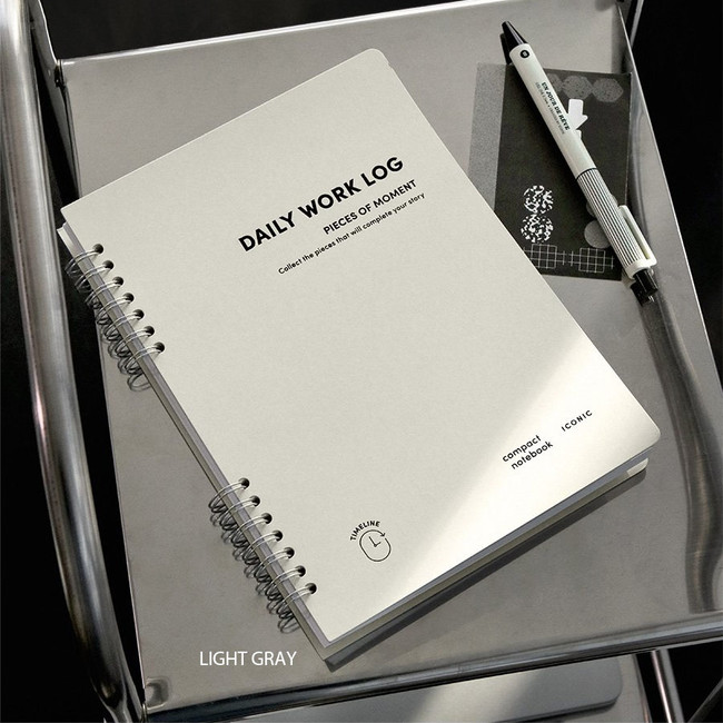 light gray - ICONIC Daily A5 Work Log Undated Daily Planner