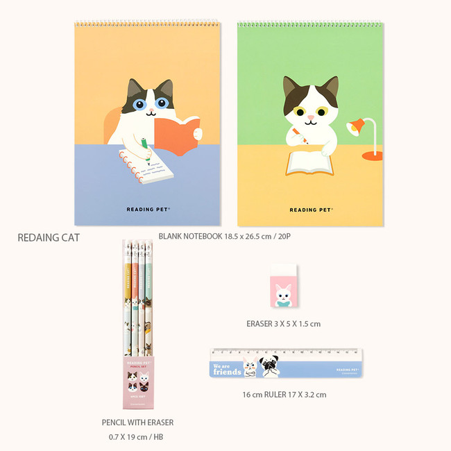reading cat - Bookfriends Reading Pet Start Stationery Gift Set