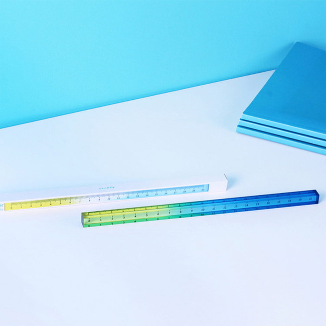 APPREE Daylight Gradation Blue-Yellow 20cm Ruler