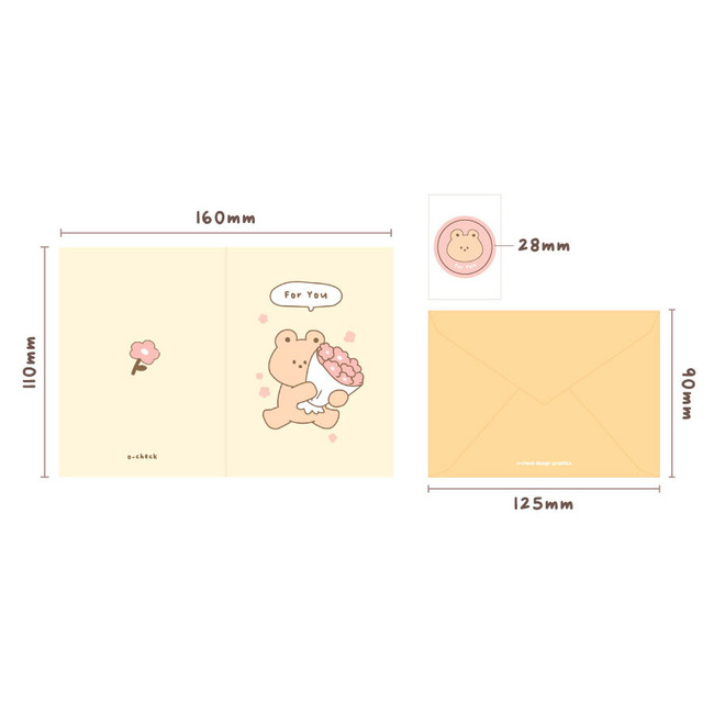 size - O-CHECK Warm-hearted Small Card Envelope Set