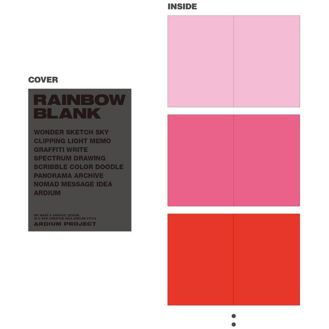 12 colors plain papers - Ardium Rainbow Blank Hardcover Plain Notebook 