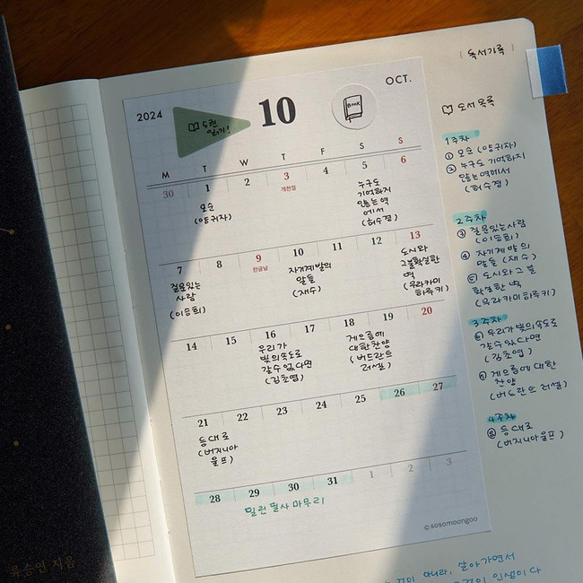 usage example of SOSOMOONGOO 2024 Digging Large Dated Monthly Planner Sticker Pack