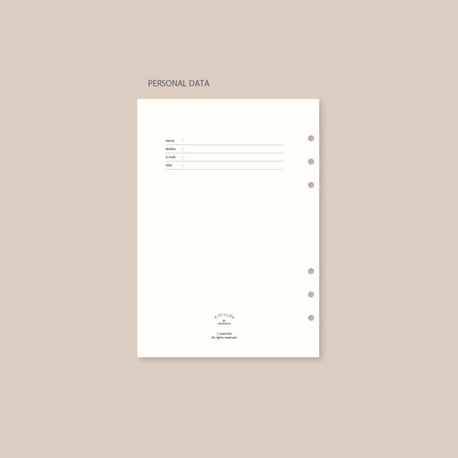 personal data - Paperian Attitude 6-ring A5 Undated Weekly Planner Refills Set