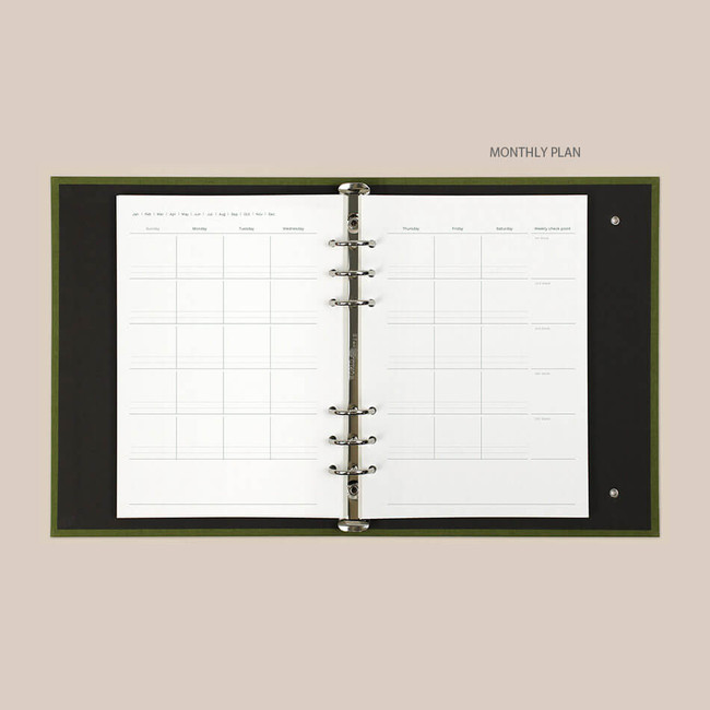 Monthly plan - Attitude 6-ring A5 Undated Weekly Planner