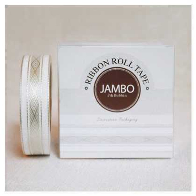 J&Bobbin Adhesive Flora Beige ribbon roll deco tape